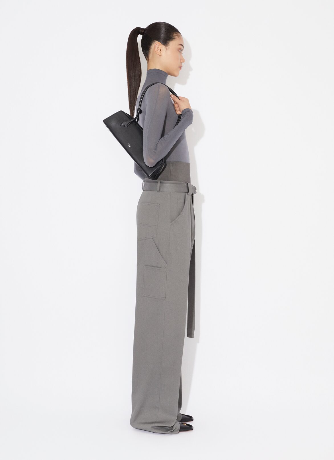 CARGO TROUSERS WITH KNIT BAND ALAÏA STEEL CARGO TROUSERS WITH KNIT BAND